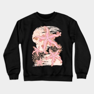 Starfish Pink Pastel Vintage Déco Style Crewneck Sweatshirt